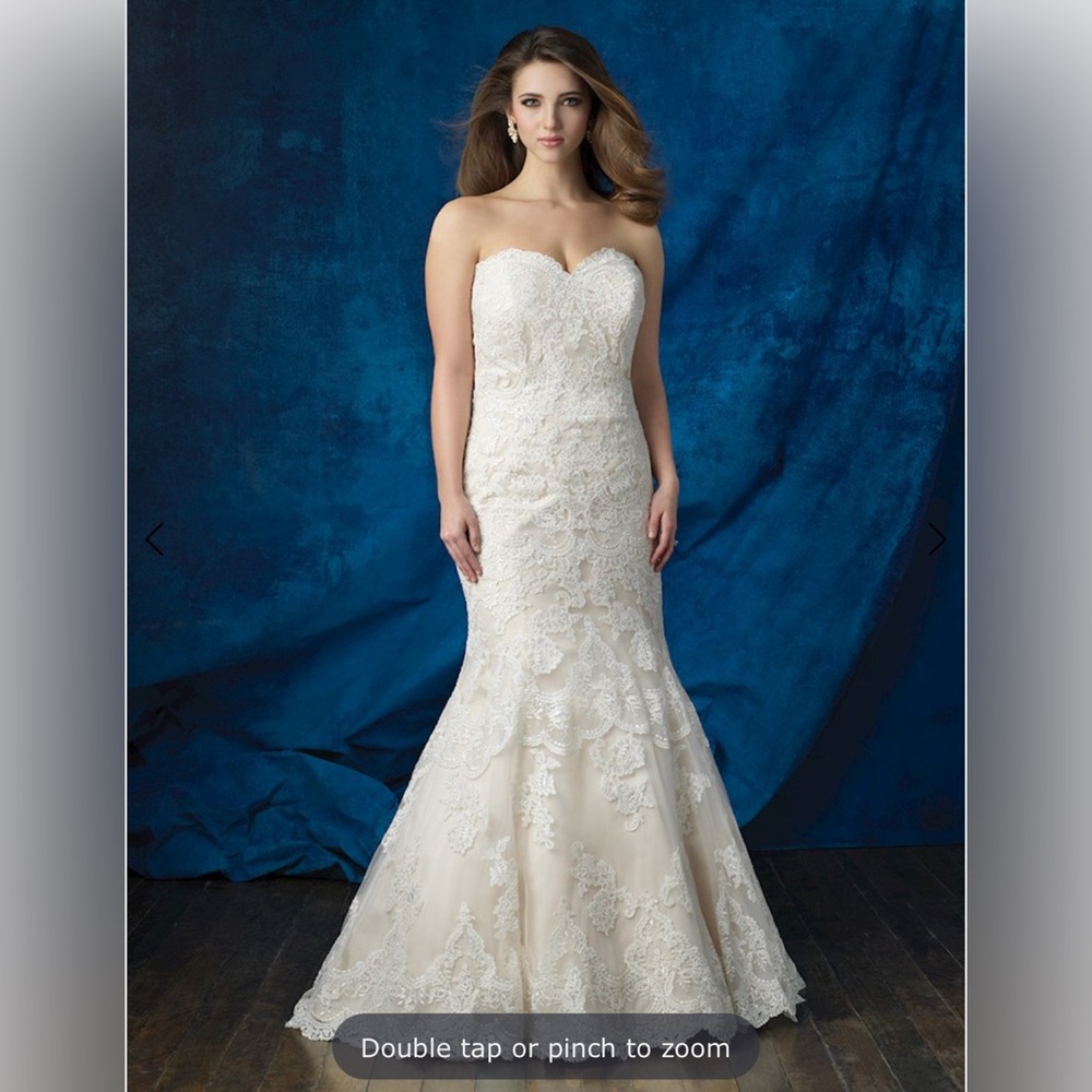 Allure Bridals Strapless Bridal Dress (Style W383)
